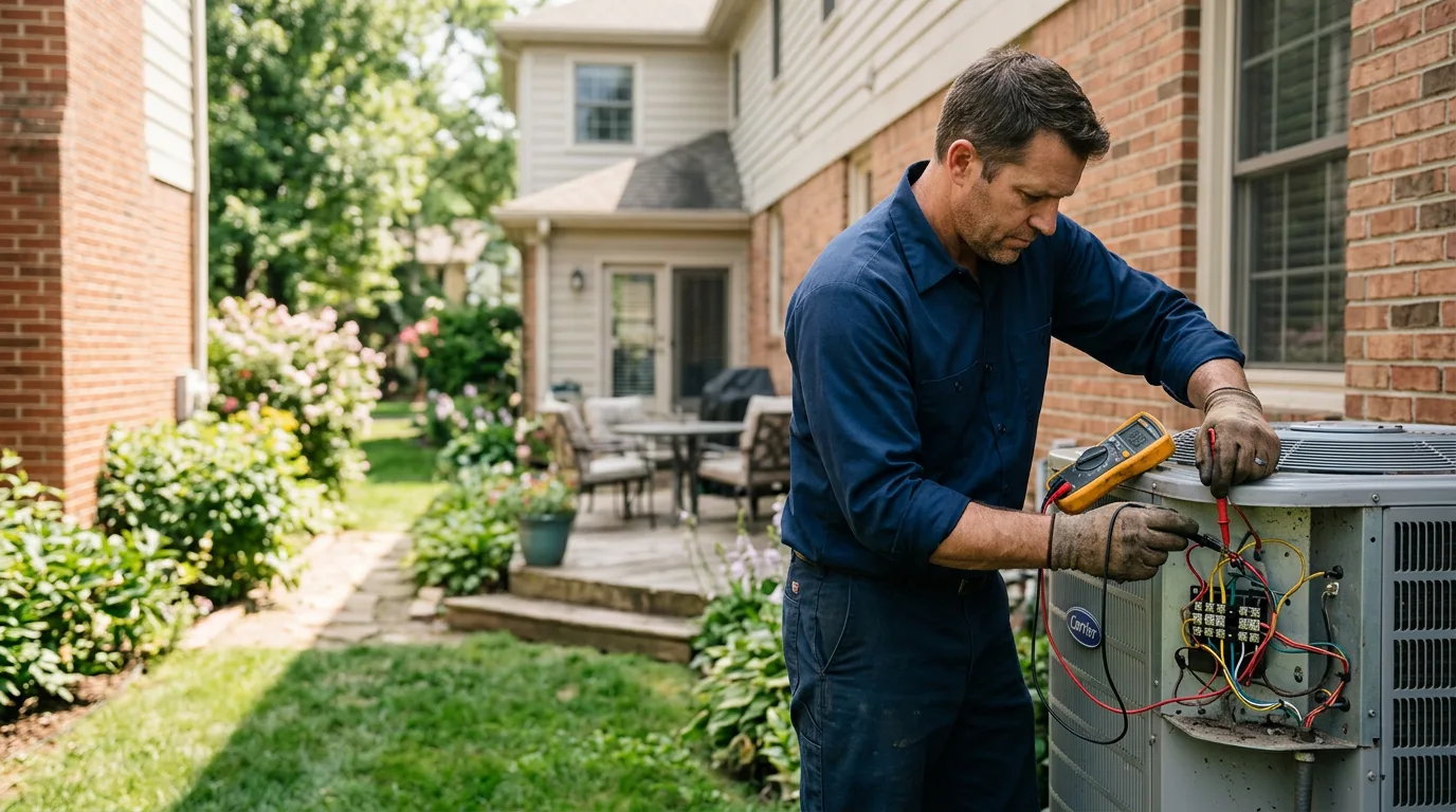 HVAC technician working near Spencerport, NY